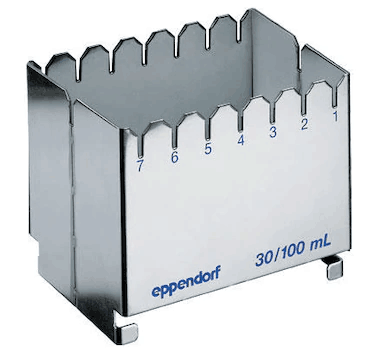 德國艾本德（Eppendorf）ReservoirRack,用于存放10mL、30mL和100mL試劑槽。最多可以放置7個試劑槽模塊或試劑槽